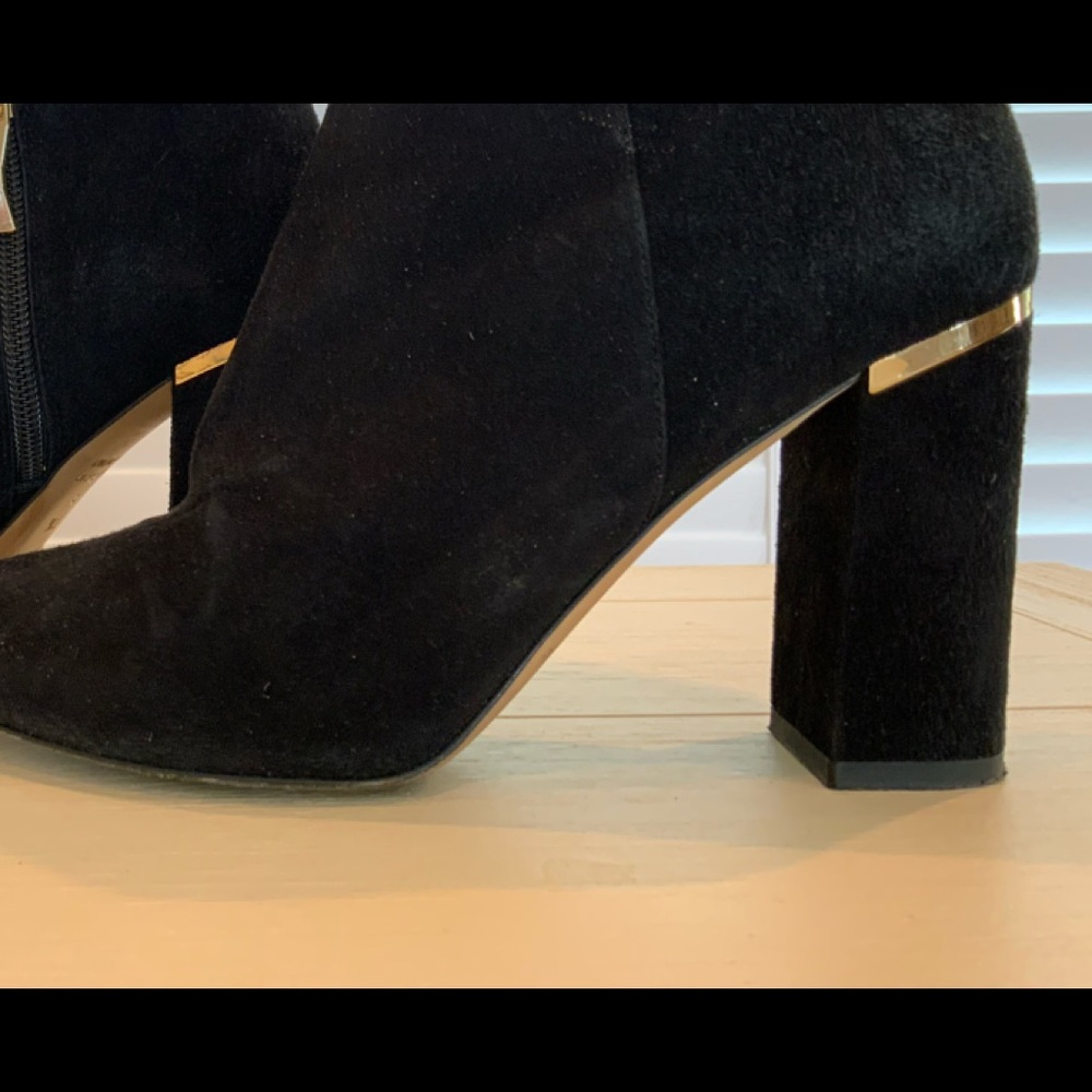 Kate Spade Black Suede Ankle Boots Size 7.5
